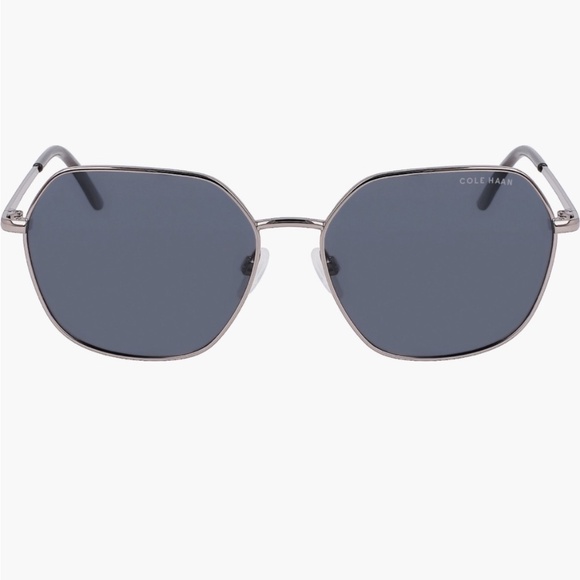 Cole Haan 58mm Full Rim Metal Square Polarized Sunglasses | Color: Gunmetal - Picture 1 of 8